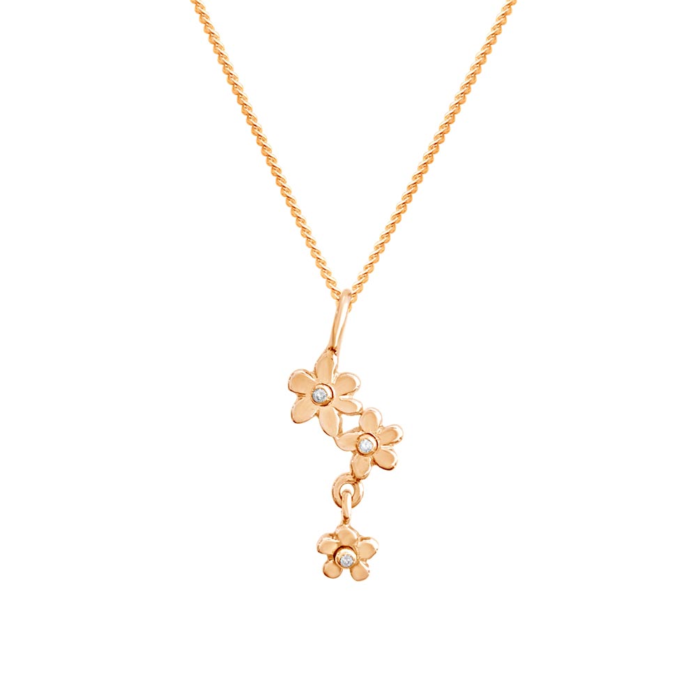 FÖRGÄT MIG EJ (Forget me not) 18K gold pendant with diamonds, handcrafted by GULDVIVA