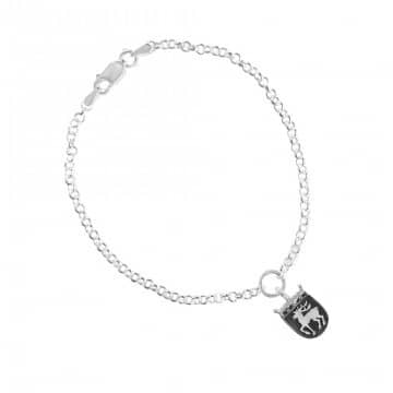 Sterling silver charm bracelet with ÅLANDS VAPEN (Coat of Arms of Åland) charm, handcrafted by GULDVIVA